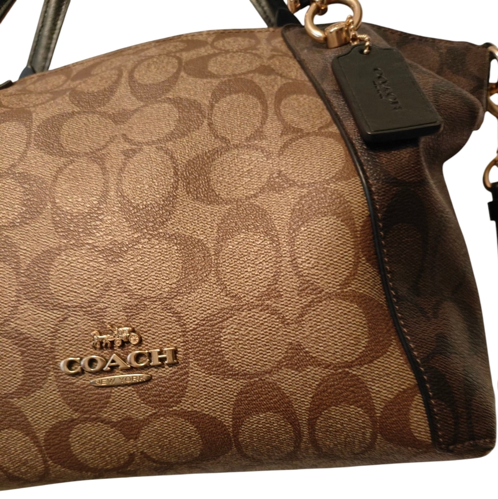 COACH Kacey Satchel Bag In Blocked Signature Canvas With Hangtag - Picture 3 of 16